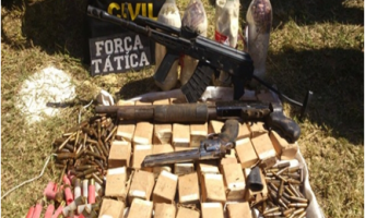 Policiais encontra arsenal de armas em sitio e prende o dono em Quatro Marcos