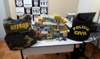 Polícia Civil e Gefron apreendem 50 quilos de cocaína em São José dos Quatro Marcos