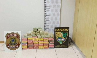 PF, Gefron e civil apreendem 80 quilos de cocaína em Indiavaí