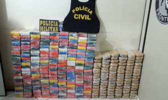 Polícias Civil e Militar apreendem 334 quilos de cocaína e pasta base na fronteira