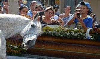 Cavalo comove família de vaqueiro morto ao se despedir do dono na Paraiba