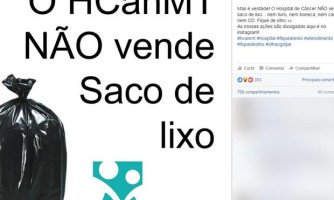 Hospital de Câncer de MT denuncia golpe de venda de sacos para ajudar instituição