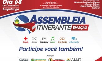 Araputanga sedia 12ª Assembleia Itinerante no próximo dia 8