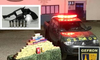 Gefron apreende 80 kg de drogas e arma durante patrulhamento em zona rural de Porto Esperidião