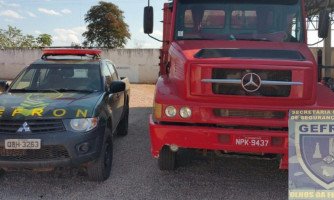 PORTO ESPERIDIÃO: Caminhão furtado em Lucas do Rio Verde é recuperado pelo Gefron