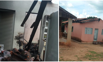 QUATRO MARCOS: Casa pega fogo e fica parcialmente destruída; Moradora pede ajuda