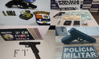 Armas de fogo e uma réplica são tiradas de circulação em cinco cidades