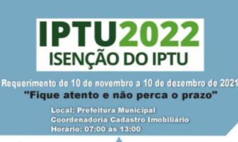 Prefeitura de Mirassol abre prazo para solicitação de Isenção de IPTU