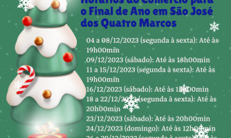 Prefeitura de São José dos Quatro Marcos Define Horários do Comércio para o Final de Ano