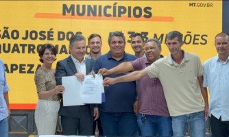 Prefeito de São José dos Quatro Marcos firma parceria de R$ 3,3 milhões com Governo do Estado para pavimentação asfáltica