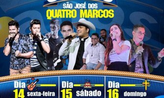 São José dos Quatro Marcos celebra 57 anos com shows, desfiles e bolo de aniversário de 57 metros