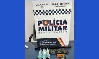 Ação rápida da PM apreende entorpecentes com menores em São José dos Quatro Marcos