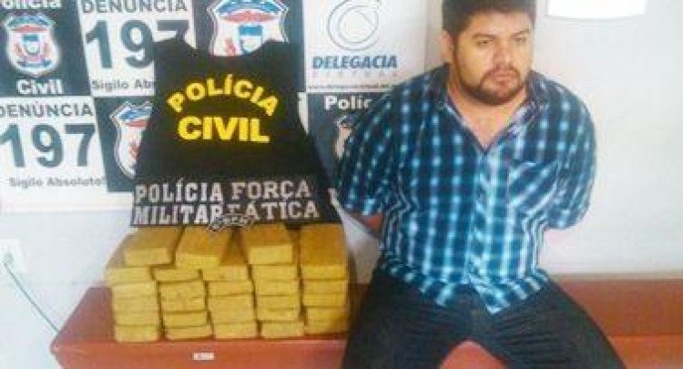 Mirasolense cai com 28 quilos de pasta-base na fronteira