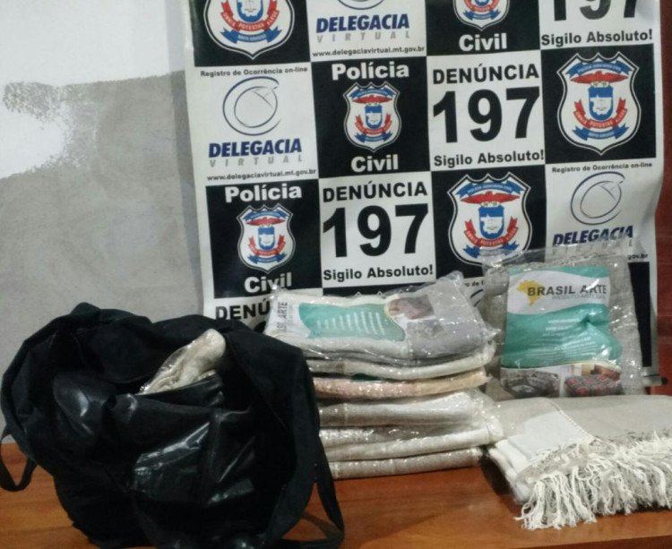 Polícia Civil apreende 15 quilos de cocaína diluída em mantas em Mirassol D'Oeste