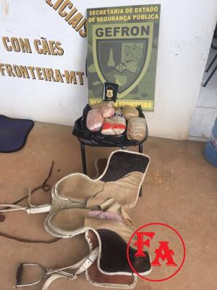 Gefron e PF apreendem em Cáceres 3 kilos droga transportada dentro de uma sela animal