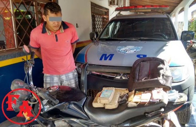 Jovem de Araputanga é preso em Quatro Marcos com 3kg de pasta base