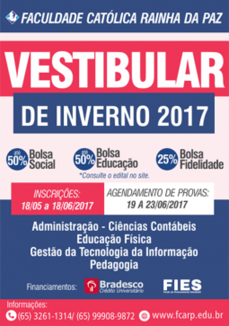 FCARP abre inscrições para o Vestibular de Inverno 2017