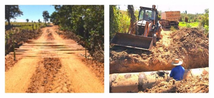 PONTE E MANILHAMENTO: Prefeitura de 4 Marcos realiza obras  na zona rural do município