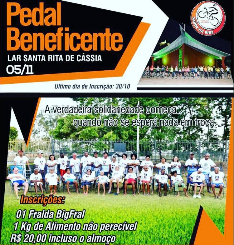 QUATRO MARCOS: Domingo (05) tem Pedal Beneficente ao lar Santa Rita de Cassia