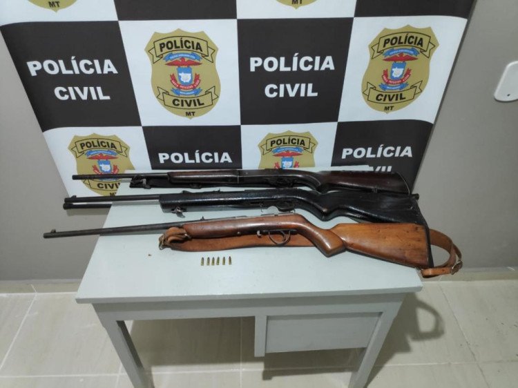 Polícia Civil apreende armas de fogo em propriedade rural de Figueirópolis D’Oeste