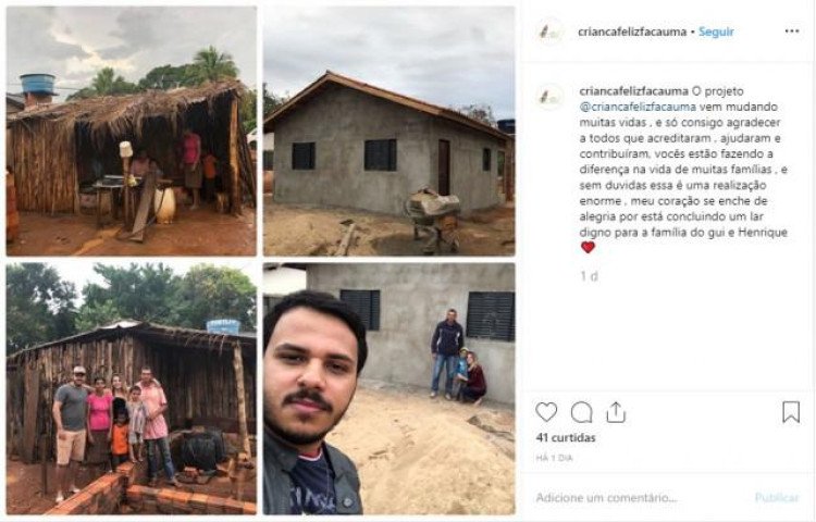 Ação solidaria constrói casa para Família de braçal que vivia em barraco