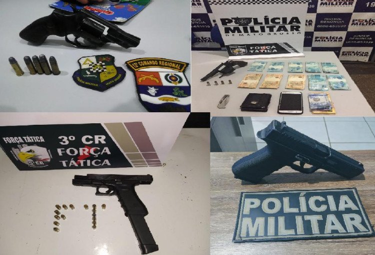 Armas de fogo e uma réplica são tiradas de circulação em cinco cidades