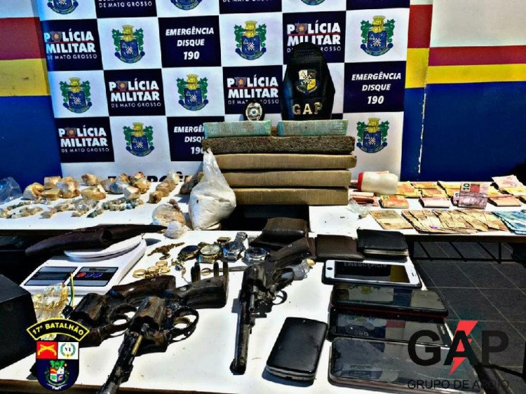 Em Araputanga Polícia prende quatro e identifica esconderijo de organização criminosa