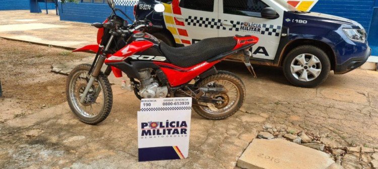 Motocicleta furtada em Lambari D’oeste é recuperada pela Polícia Militar em Pontes e Lacerda