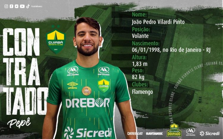 Pepê, ex-Flamengo, é apresentado pelo Dourado e aguarda nome no BID