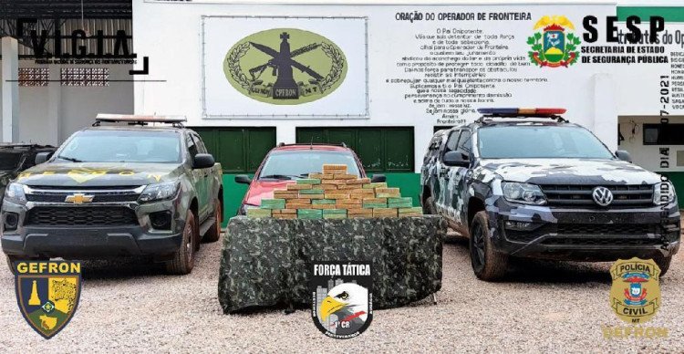 Porto Esperidião: Gefron apreende 47 kg de cocaína; cinco foram detidos