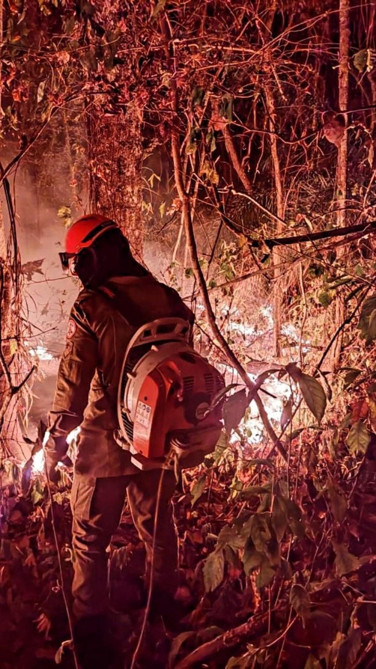 Bombeiros tentam controlar incêndios em pelo menos 5 municípios da Região Oeste de MT