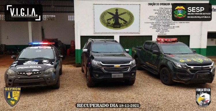 Gefron recupera 4 veículos avaliados em R$ 590 mil que seriam levados para a Bolívia