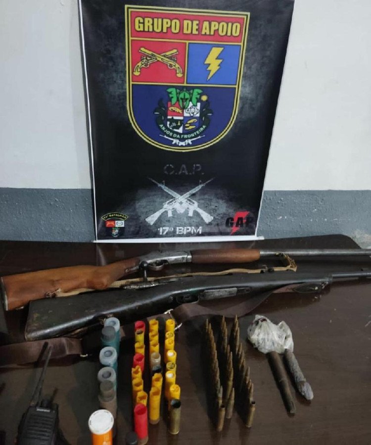 Em Mirassol D’Oeste, Polícia Militar prende homem com fuzil, radiocomunicadores e munições no interior de MT