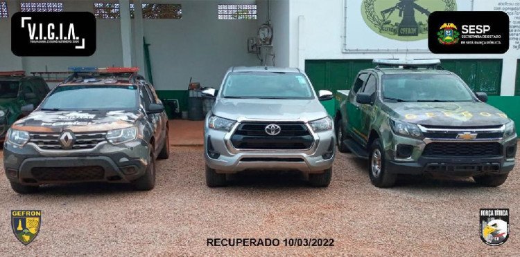 Gefron recupera veículos roubados em região de fronteira de Mato Grosso