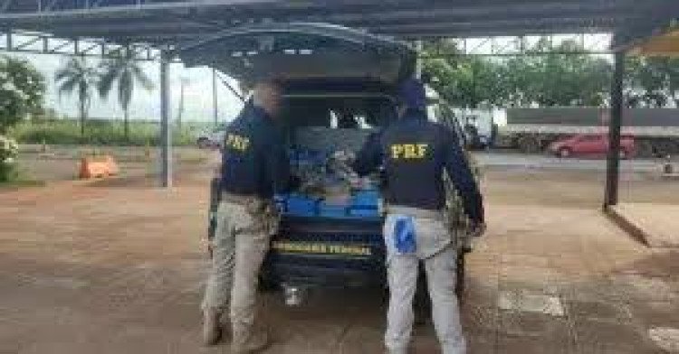 PRF apreende 187 quilos de cocaina em carreta com placas de São José dos Quatro Marcos