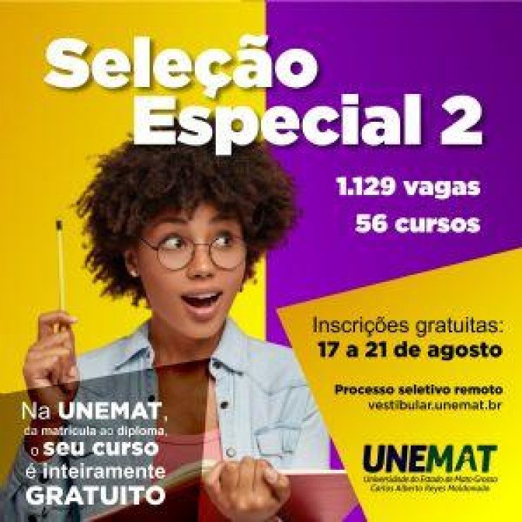 Unemat divulga seletivo para preenchimento de 1.129 vagas em cursos superiores