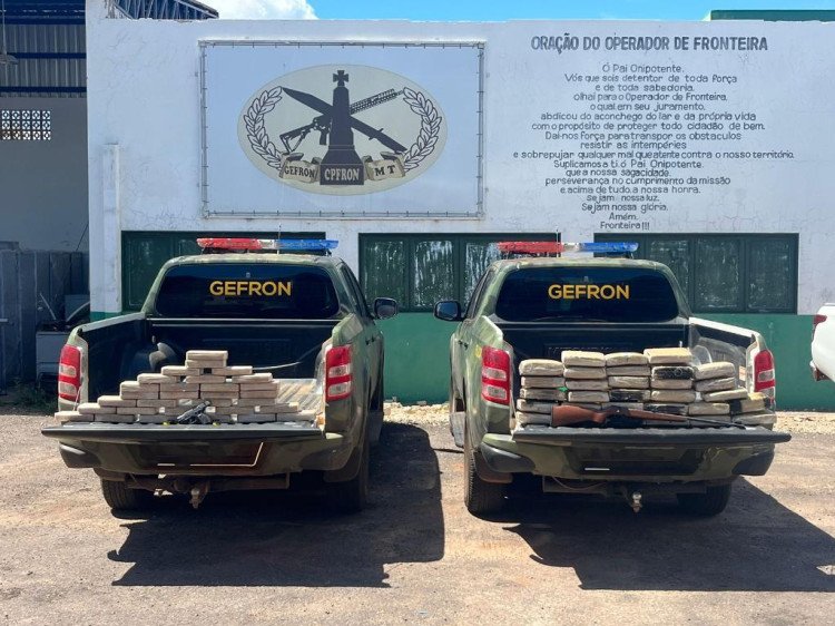 Gefron prende dois homens flagrados com 60 tabletes de drogas na fronteira