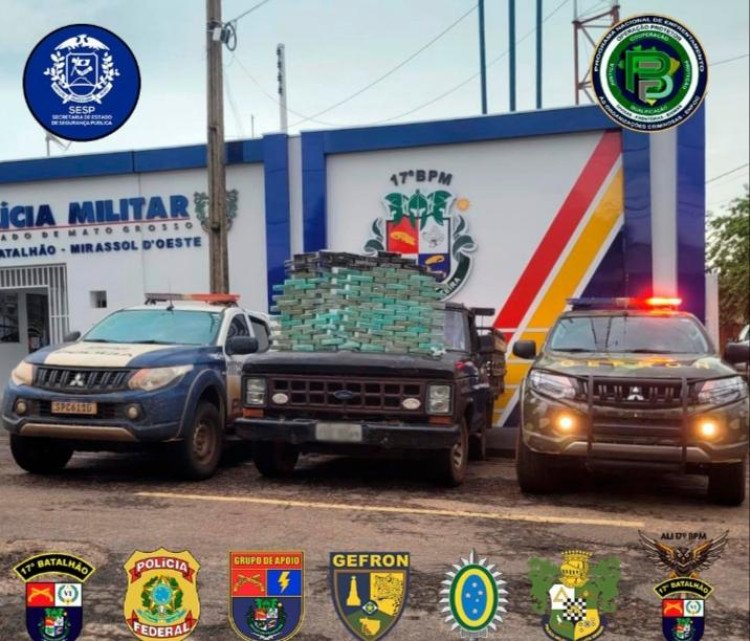 Operação conjunta resulta em grande apreensão de entorpecentes em Mirassol D'oeste/MT