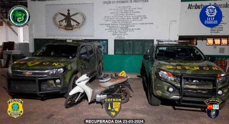 Operação Protetor das Fronteiras e Divisas resulta em recuperação de motocicleta e prisão por furto em Porto Esperidião-MT