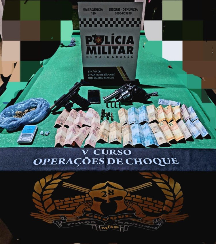 Polícia Militar Prende Suspeito Armado e com Drogas em São José dos Quatro Marcos