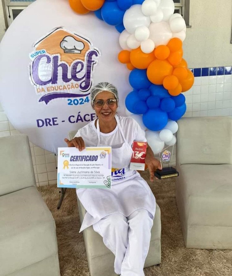 São José dos Quatro Marcos se Destaca no Concurso 'SuperChef da Educação 2024'  Silene Justiniana da Silva está entre os finalistas do concurso da rede estadual de ensino