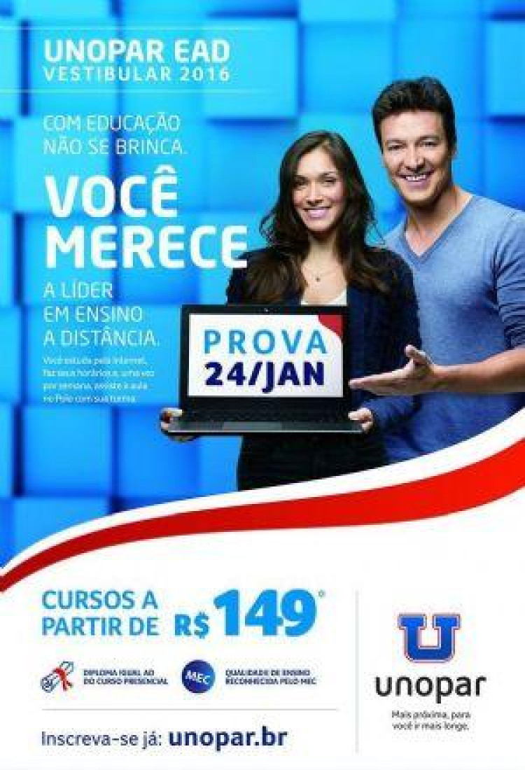 Quatro Marcos terá vestibular da UNOPAR neste domingo
